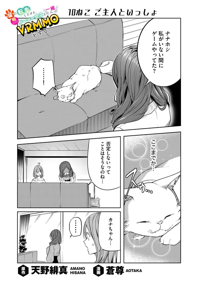 猫に転生したけど、暇なのでゲーマー女子と一緒にＶＲＭＭＯをする 第10.1話 - Page 1