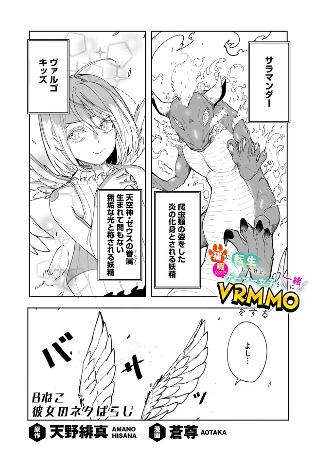 猫に転生したけど、暇なのでゲーマー女子と一緒にＶＲＭＭＯをする 第8.1話 - Page 1