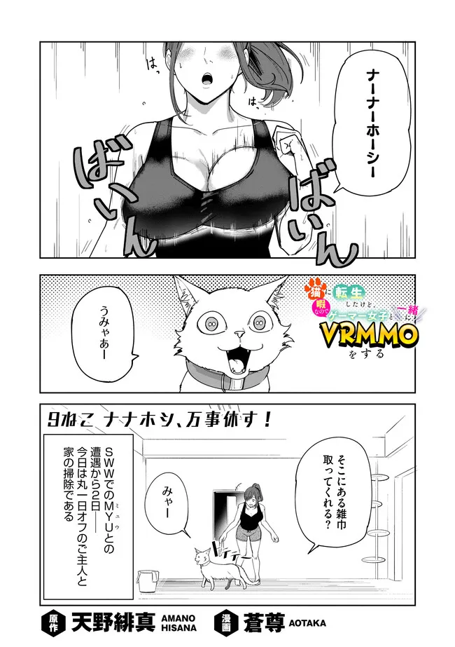 猫に転生したけど、暇なのでゲーマー女子と一緒にＶＲＭＭＯをする 第9.1話 - Page 1