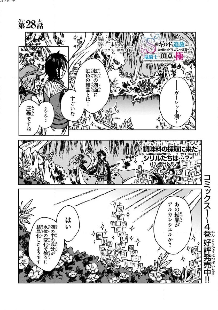 S級ギルドを追放されたけど、実は俺だけドラゴンの言葉がわかるので、気付いたときには竜騎士の頂点を極めてました。 第28.1話 - Trang 1